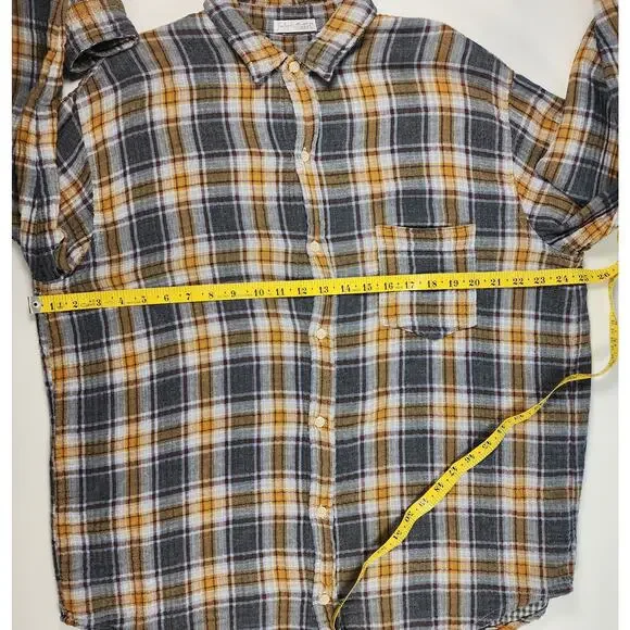 Free People x CP Shades Y2K Plaid Flannel Shirt L USA Cotton L - Picture 5 of 11